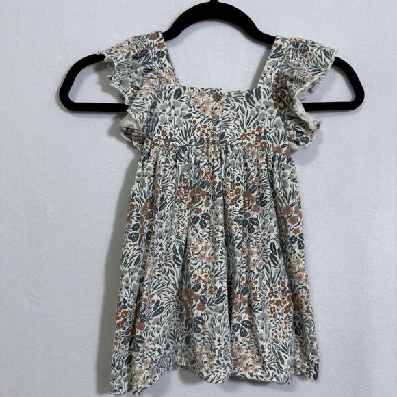 Rylee + Cru Flower Field Flutter Sleeve Babydoll Mariposa A-Line Dress Size 2-3Y - Picture 2 of 10